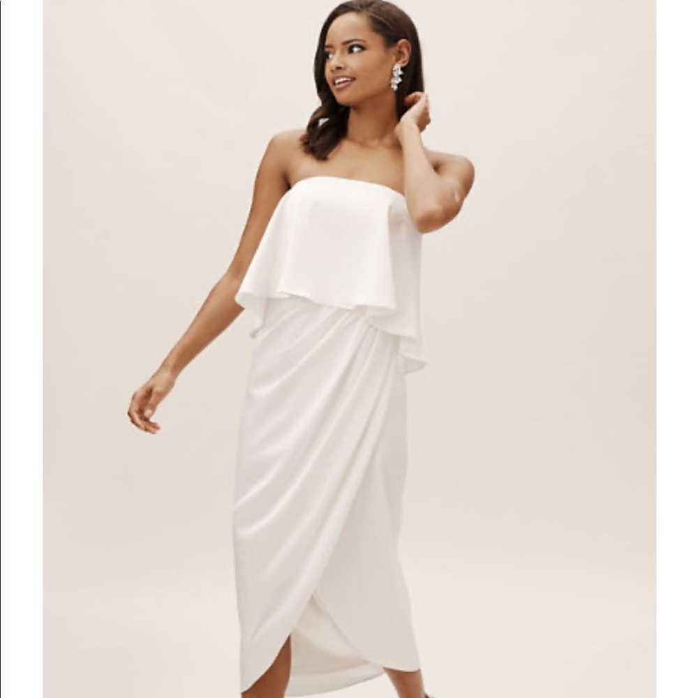 BHLDN Strapless White Wedding Dress
